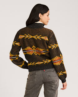 ALTERNATE VIEW OF WOMEN'S QUARTER-ZIP MERINO SWEATER IN CHARCOAL MULTI image number 3