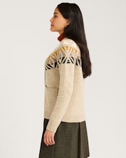 ALTERNATE VIEW OF WOMEN'S FAIR ISLE MERINO CARDIGAN IN OATMEAL MULTI image number 2