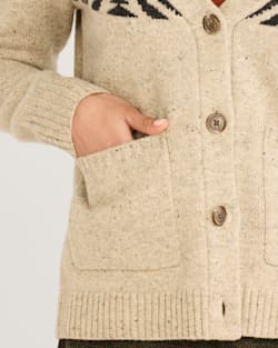 ALTERNATE VIEW OF WOMEN'S FAIR ISLE MERINO CARDIGAN IN OATMEAL MULTI image number 4