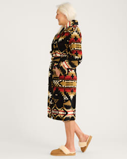 ALTERNATE VIEW OF WOMEN'S NEHALEM COTTON TERRY VELOUR ROBE IN BLACK/RED image number 2