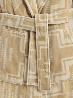 ALTERNATE VIEW OF WOMEN'S HARDING COTTON TERRY VELOUR ROBE IN SANDSHELL image number 3