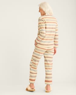 ALTERNATE VIEW OF WOMEN'S BRIDGER STRIPE FLANNEL PAJAMA SET IN IVORY image number 3