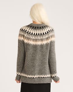 ALTERNATE VIEW OF WOMEN'S OVERSIZED ALPACA FAIR ISLE SWEATER IN GREY MULTI image number 3