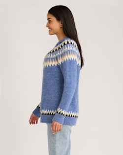 ALTERNATE VIEW OF WOMEN'S OVERSIZED ALPACA FAIR ISLE SWEATER IN LIGHT BLUE MULTI image number 2