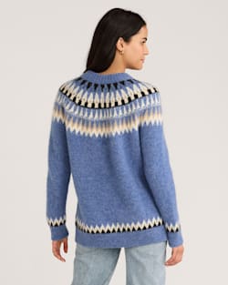 ALTERNATE VIEW OF WOMEN'S OVERSIZED ALPACA FAIR ISLE SWEATER IN LIGHT BLUE MULTI image number 3