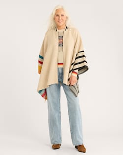 WOMEN'S LAMBSWOOL BLANKET CAPE IN IRISH CREAM MULTI image number 1