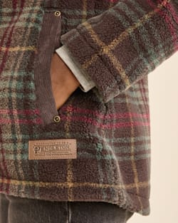 ALTERNATE VIEW OF WOMEN'S MADRONA FLEECE WEEKENDER COAT IN BROWN TEAL image number 5