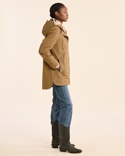 ALTERNATE VIEW OF WOMEN'S CEDAR CREEK CANVAS PARKA IN SADDLE image number 2