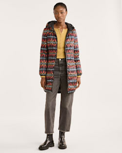 WOMEN'S TUCSON LONG REVERSIBLE PARKA IN BLACK MULTI image number 1