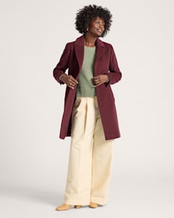 WOMEN'S LOMBARD WOOL WALKER COAT IN MERLOT image number 1