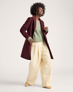 ALTERNATE VIEW OF WOMEN'S LOMBARD WOOL WALKER COAT IN MERLOT image number 7