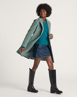 ALTERNATE VIEW OF WOMEN'S LOMBARD WOOL WALKER COAT IN SHALE image number 3