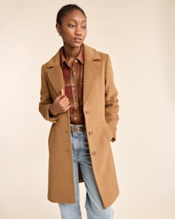 ALTERNATE VIEW OF WOMEN'S LOMBARD WOOL WALKER COAT IN CAMEL image number 4