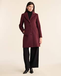 WOMEN'S LOMBARD WOOL WALKER COAT IN MERLOT image number 1