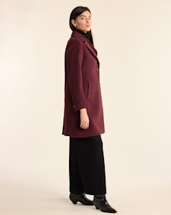 ALTERNATE VIEW OF WOMEN'S LOMBARD WOOL WALKER COAT IN MERLOT image number 2