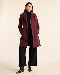 ALTERNATE VIEW OF WOMEN'S LOMBARD WOOL WALKER COAT IN MERLOT image number 4