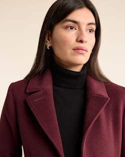 ALTERNATE VIEW OF WOMEN'S LOMBARD WOOL WALKER COAT IN MERLOT image number 5