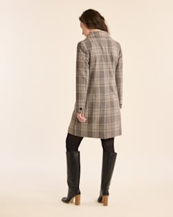 ALTERNATE VIEW OF WOMEN'S PLAID LOMBARD WOOL WALKER COAT IN GREY PLAID image number 3