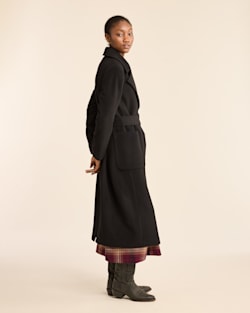 ALTERNATE VIEW OF WOMEN'S NOB HILL WOOL WRAP COAT IN BLACK image number 2