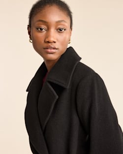 ALTERNATE VIEW OF WOMEN'S NOB HILL WOOL WRAP COAT IN BLACK image number 4