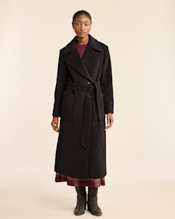 ALTERNATE VIEW OF WOMEN'S NOB HILL WOOL WRAP COAT IN BLACK image number 5