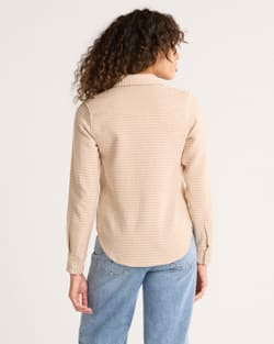 ALTERNATE VIEW OF WOMEN'S PLAID GAMBLER SHIRT IN ROSE TEXTURED CHECK image number 2