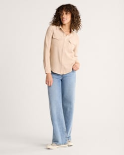 ALTERNATE VIEW OF WOMEN'S PLAID GAMBLER SHIRT IN ROSE TEXTURED CHECK image number 4