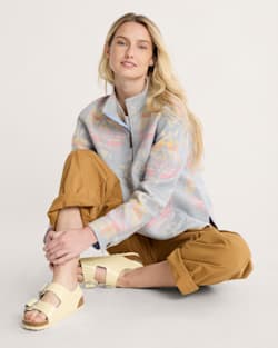 WOMEN'S DOUBLESOFT HALF-ZIP PULLOVER IN BLUE AGATE BEACH image number 1