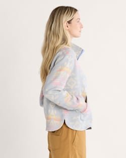 ALTERNATE VIEW OF WOMEN'S DOUBLESOFT HALF-ZIP PULLOVER IN BLUE AGATE BEACH image number 3