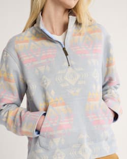ALTERNATE VIEW OF WOMEN'S DOUBLESOFT HALF-ZIP PULLOVER IN BLUE AGATE BEACH image number 4