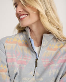 ALTERNATE VIEW OF WOMEN'S DOUBLESOFT HALF-ZIP PULLOVER IN BLUE AGATE BEACH image number 5