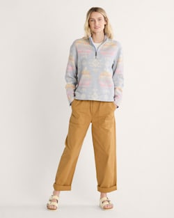 ALTERNATE VIEW OF WOMEN'S DOUBLESOFT HALF-ZIP PULLOVER IN BLUE AGATE BEACH image number 6