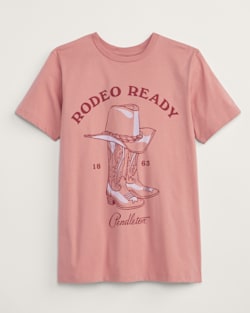 WOMEN'S RODEO READY GRAPHIC TEE IN DUSTY ROSE image number 1