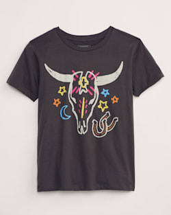 WOMEN'S WESTERN SKULL GRAPHIC TEE IN VINTAGE BLACK image number 1
