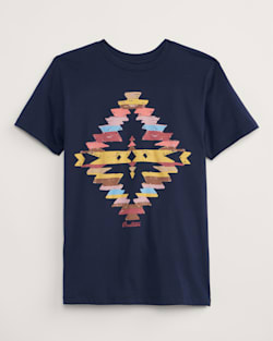 WOMEN'S GEOMETRIC GRAPHIC TEE IN NAVY image number 1
