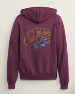 ALTERNATE VIEW OF WOMEN'S ROPE GRAPHIC ZIP HOODIE IN MAROON HEATHER image number 2