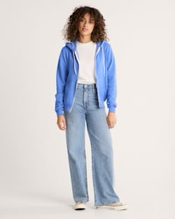 ALTERNATE VIEW OF WOMEN'S HARDING GRAPHIC ZIP HOODIE IN BLUE HEATHER image number 4