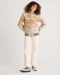 ALTERNATE VIEW OF WOMEN'S HOYT WOOL BOMBER IN TAN MULTI CASCADIA image number 5