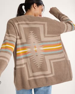 WOMEN'S SIERRA SPRINGS COTTON CARDIGAN IN DARK TAUPE HEATHER image number 1