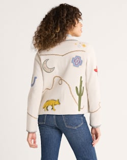 ALTERNATE VIEW OF WOMEN'S SOUVENIR CARDIGAN IN OATMEAL MULTI image number 3