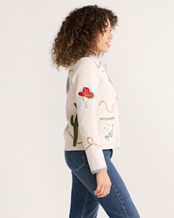 ALTERNATE VIEW OF WOMEN'S SOUVENIR CARDIGAN IN OATMEAL MULTI image number 4