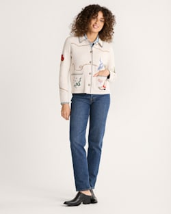 ALTERNATE VIEW OF WOMEN'S SOUVENIR CARDIGAN IN OATMEAL MULTI image number 5