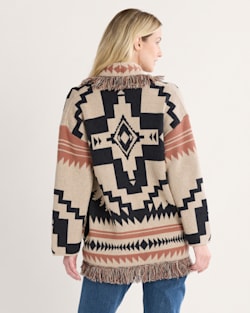 ALTERNATE VIEW OF WOMEN'S GRAPHIC FRINGE CARDIGAN IN NATURAL MULTI image number 2