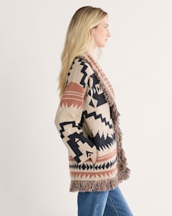 ALTERNATE VIEW OF WOMEN'S GRAPHIC FRINGE CARDIGAN IN NATURAL MULTI image number 3