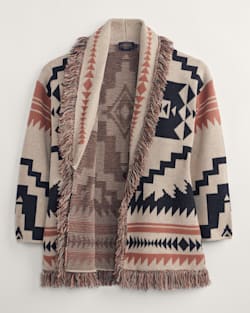 ALTERNATE VIEW OF WOMEN'S GRAPHIC FRINGE CARDIGAN IN NATURAL MULTI image number 5