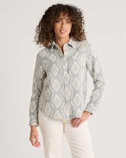 WOMEN'S LONG BEACH DOUBLESOFT SHIRT IN MISTY BLUE image number 1