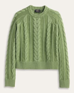 WOMEN'S COTTON CABLE SWEATER IN SPRUCE image number 1