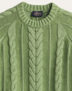 ALTERNATE VIEW OF WOMEN'S COTTON CABLE SWEATER IN SPRUCE image number 2