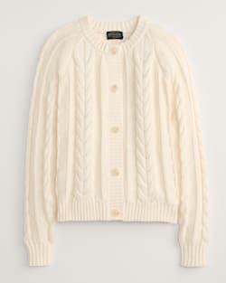WOMEN'S COTTON CABLE CARDIGAN IN ECRU image number 1