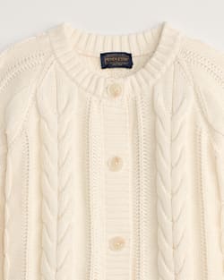 ALTERNATE VIEW OF WOMEN'S COTTON CABLE CARDIGAN IN ECRU image number 2